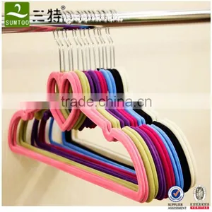 Non Slip Plastic Velvet Flocked Suit Hanger thumbnail-4