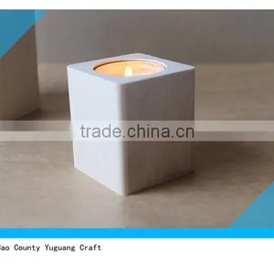 Wooden Candle Holders Set of 2 Tealight Holder for Craft Natural Wood thumbnail-2