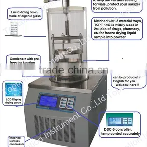 Laboratory Vacuum Freeze Dryer Lyophilizer Top Press Type Drying Equipment for Sale thumbnail-5