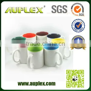 11oz Whtie Inner Color Handle Sublimation Coated Mug thumbnail-1