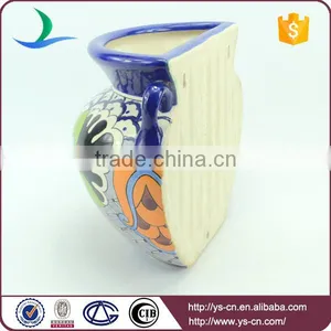 YSfp0010 Handprint Antique Flower Pot With Colorful Designs thumbnail-6