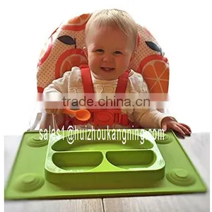 Silicone Kids Placemat ,Silicone Divided Suction Plate thumbnail-1