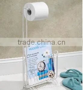 Bathroom Metal Toilet Paper Holder And Newspaper or Magazine Rack thumbnail-3