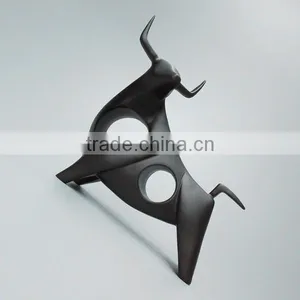 Resin Matt Black Interior Decorative Bull Statue thumbnail-2