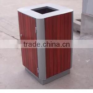 Arlau Outdoor Wpc Park Garbage Can Wood thumbnail-2