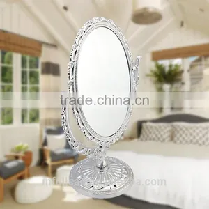 Plastic Double Sides Heart-shaped 2x Magniying Cosmetic Mirror High Quality Free Standing Desktop Mirror thumbnail-5