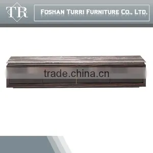 2015 Modern Latest Italy Ebony Veneer TV Stand With Marble Top thumbnail-1
