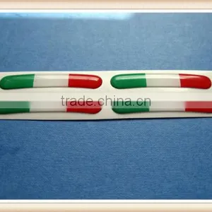 SET 0F 4 DOMED ITALIAN FLAG WHEEL RIM STICKERS V003 thumbnail-1