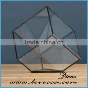 Attractive Indoor Decor Flower Clear Terrarium Copper Glass Vase thumbnail-3