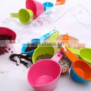 100% BPA Free High Quality Colorful Plastic 4pcs Measuring Spoon Set for Bakery thumbnail-1