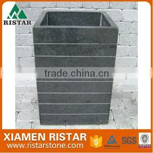 Cheap Dark Gray G654 Stone Flower Pot for Garden thumbnail-1