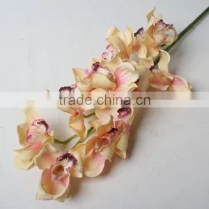Real Touch Decorative Artificial Cymbidium Orchid Flower for Landscaping Decoration thumbnail-4