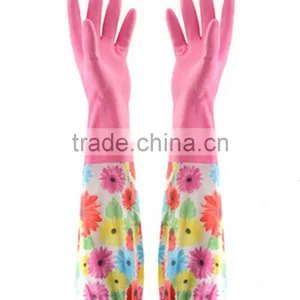 Long Velvet Gloves Housework Dishwashing Gloves Latex Rubber Gloves Thick Warm Laundry Gloves thumbnail-2