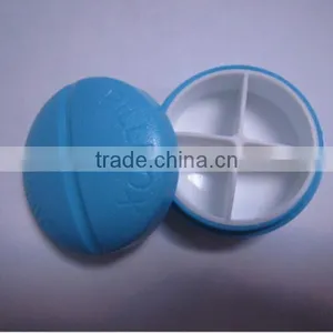 Custom Round 4 Compartment Plastic Pill Box Colorful Pill Dispenser Box Made in China thumbnail-3