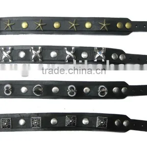 Men's Genuine Leather Bangle Leather Snap Bracelet thumbnail-1