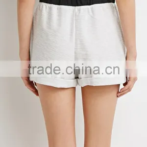Custom Running Shorts 100% Cotton Colorblocked Drawstring Waist Reversed French Terry Wholesale Women Boy Shorts thumbnail-5