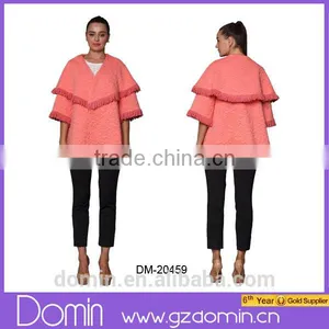 2015 New Fashion Tassel Hem Kimonos Long Sleeve Blouse thumbnail-1