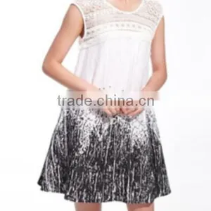 Retro Vintage Design Party Club Black a Line Lace Skirt/Ink Printing Skirt thumbnail-1
