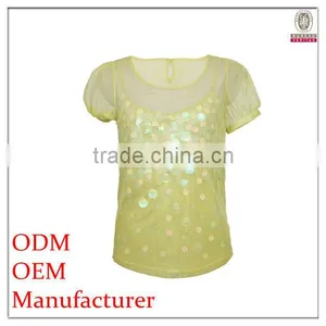 Women's Sexy See-through Style Evening Sequins Beaded Tops thumbnail-1