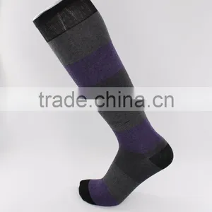 European Size Melanged Cotton Yarn Wide Strip Knee High Socks Women thumbnail-5