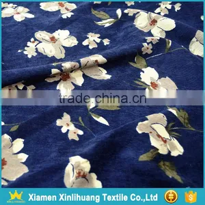 Custom 28 Wale Flower Printed Stretch Corduroy Fabric for Girl Dress thumbnail-1