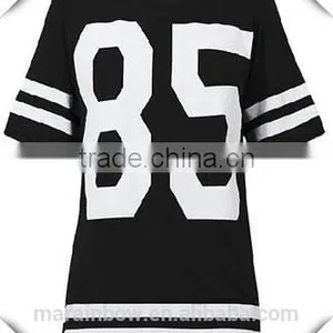 Womens Oversized Baggy Baseball Jerseys Custom Printed White & Black Jerseys T Shirt Wholesale thumbnail-1