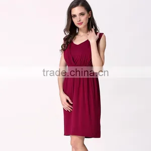 Comfortable Cotton Stretch Maternity Loose Dress Pregnant Clothes Low MOQ Breastfeeding thumbnail-2