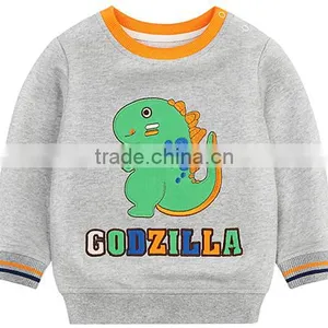 Baby Boys Fashion High Quality Fleece Hoodie Emboridery Cartoon Dinosaur Cute Sweatshirt thumbnail-1