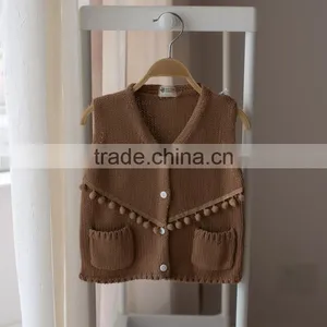 S32903W Cute Crochet Baby Sweater Vest 2017spring New European Style Cotton Knitted Waistcoat Sweaters thumbnail-5