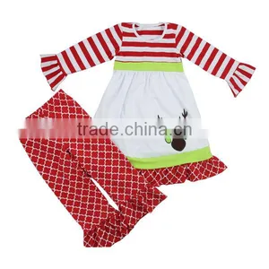 Factory Wholesale Solid Ruffle Dress Quarterfoil Boutique Christmas Boutique Girl Clothing thumbnail-1