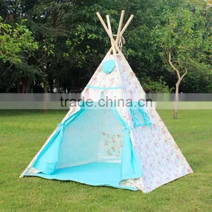 ShiJ Tipi Cotton Canvas Print Kids Teepee Tent thumbnail-2