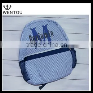 Monogrammed Toddle Seersucker Backpack thumbnail-1