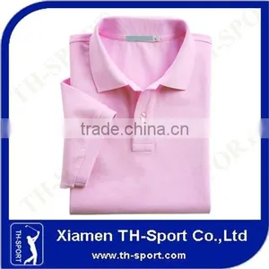 Polyester Dry Fit Cotton Golf Shirt Pink thumbnail-1