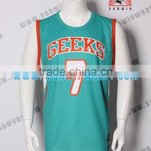 100% Polyester Custom Double Mesh Wholesale Reversible Basketball Jerseys / Uniform thumbnail-1