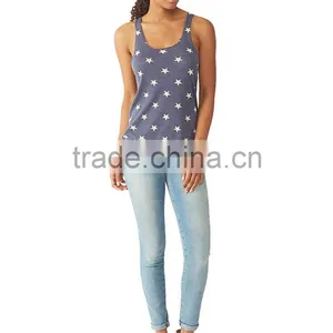 2017 Guangzhou Shandao Popular 95% Polyester 5% Spandex Polka Dot Irregular Hem Custom Sport Fitness Tank Top thumbnail-4