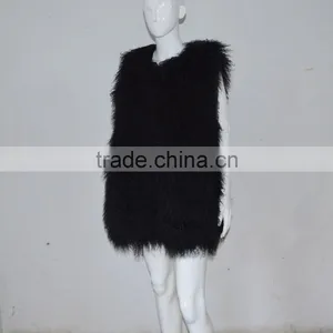 SJ036-01 2017 New Fashion Hipe Length Real Fur Vest for Girl or Women thumbnail-6