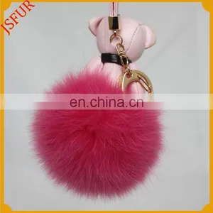 Stylish Bag Accessory With Fox Fur Pom Pom Doll Keychain thumbnail-4