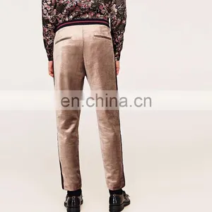 Wholesale Dongguan Custom Man Casual Velvet Trousers With Side Stripes thumbnail-4