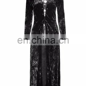 Gothic Punk Rave Black Longsleeve Velvet Dress-jacket Y-735 thumbnail-1