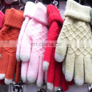 Fashion Acrylic Knitting Touch Screen Gloves With Flip thumbnail-1