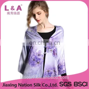 The High Quality Silk Scarf Shawl Double Scarf Shawl Purple thumbnail-1