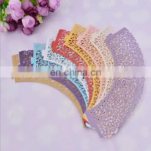 Cake Accessory Food Packaging Folk Art Laser Cut Paper Cup Cake Wrappers thumbnail-1