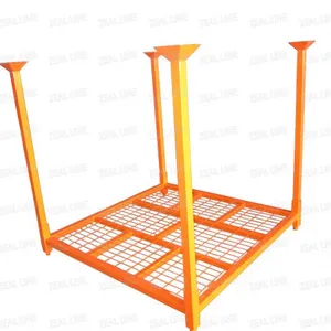 Movable 60X60 Inch Metal PCR Tire Tyre Collapsible Stacking Storage Pallet Rack thumbnail-1