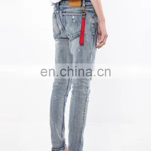 DiZNEW USA Stock Denim Jeans in Medium Blue Cuffed Jeans Men thumbnail-4