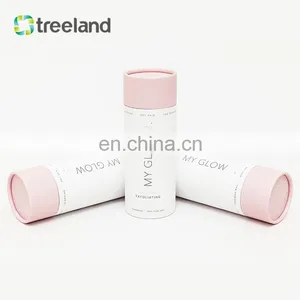 Round Pink Paper Tube Clothing Packaging Customized Telescoping Paper Tube With Rolled Edge Bio-friendly Cylinder Canister thumbnail-5