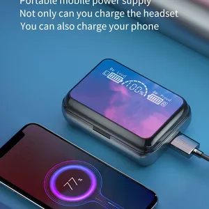 TWS Wireless Headsets Large Capacity Charging Box Bluetooth-compatible Earphones Sport Waterproof With Touch Control thumbnail-3