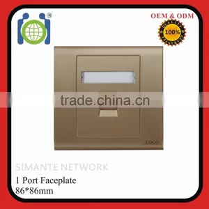 Golden Color CAT6 RJ45 86*86 Fiber Wall Plate thumbnail-1