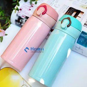 500ml Stainless Steel Double Wall Water Bottles With Push Button Lid thumbnail-1