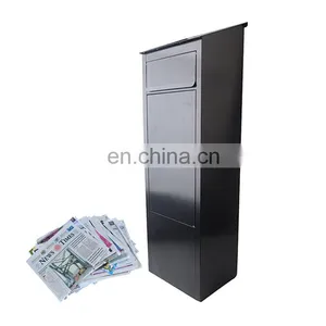 Custom Intelligent Integrated Metal Black Wall Mount Parcel Letter Mailing Mail Post Packaging Large Drop Box thumbnail-1