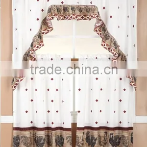 HOT SELLING FASHION STYLE CHEAP PRICE FACTROY MICROFIBER PRINTING KITCHEN CURTAIN SET thumbnail-4
